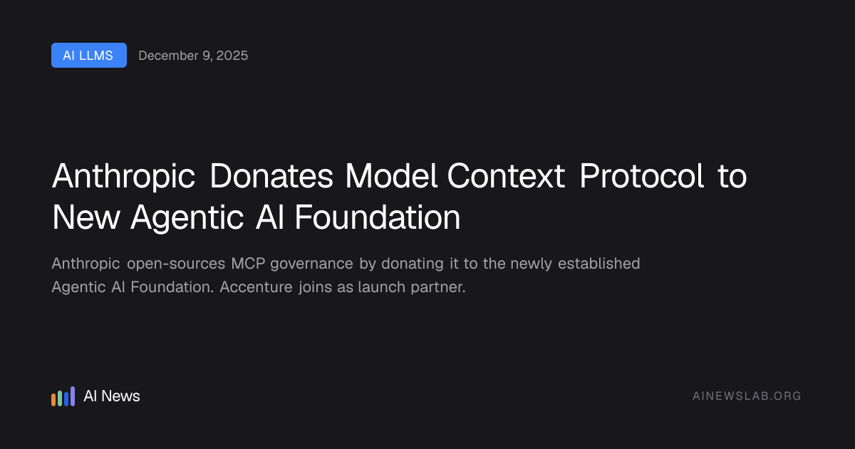 Anthropic Donates Model Context Protocol to New Agentic AI Foundation ...